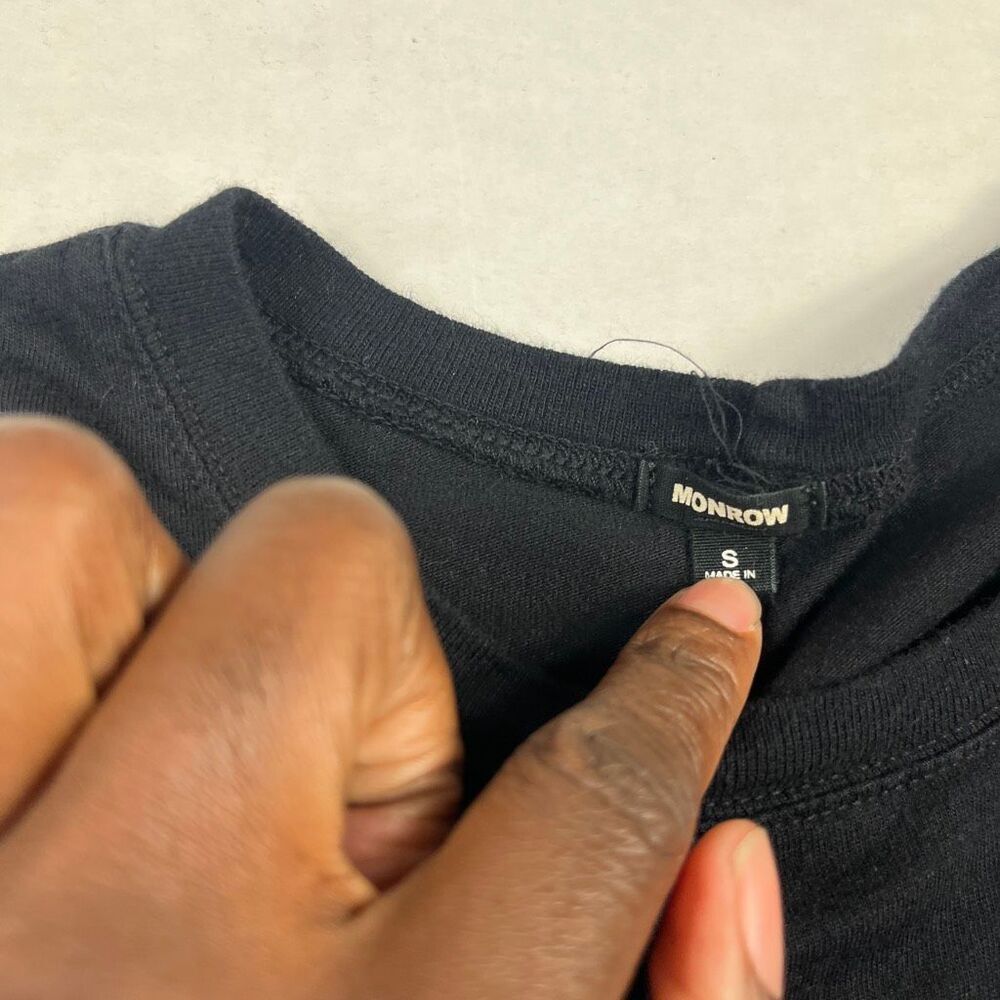 Monrow Basic Tee Black Essential Puff Sleeve T-Sh… - image 5